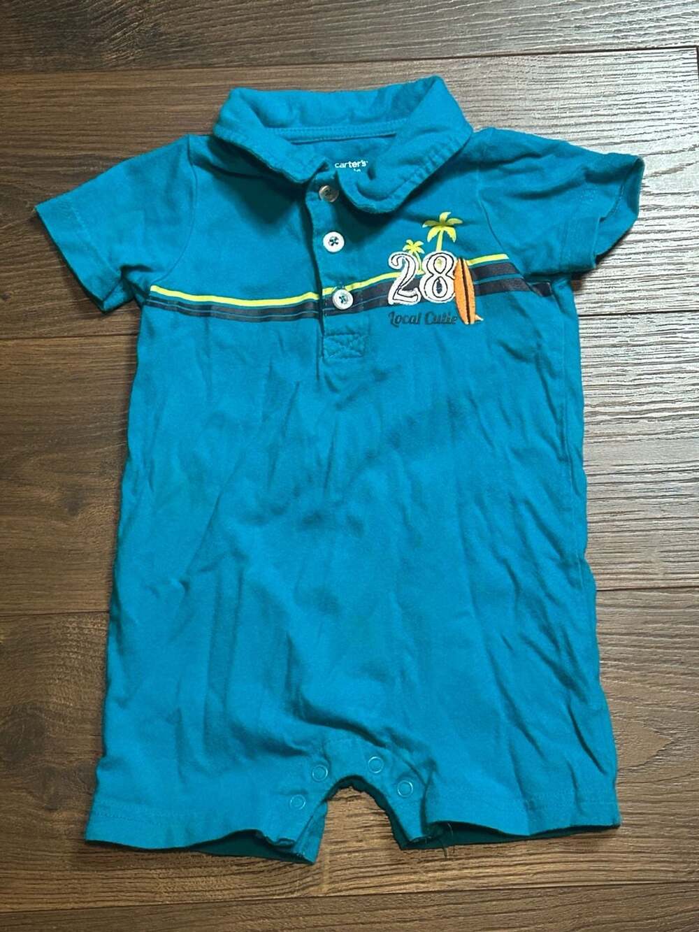 Carter's Super-Fun 'Local Cutie' 28 Surf Theme Baby Romper